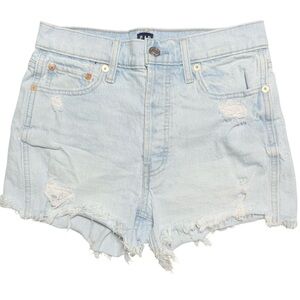 Gap 1969 Cheeky Surf Distressed Denim Cutoff Shorts Women’s Size 0 25 Light Wash